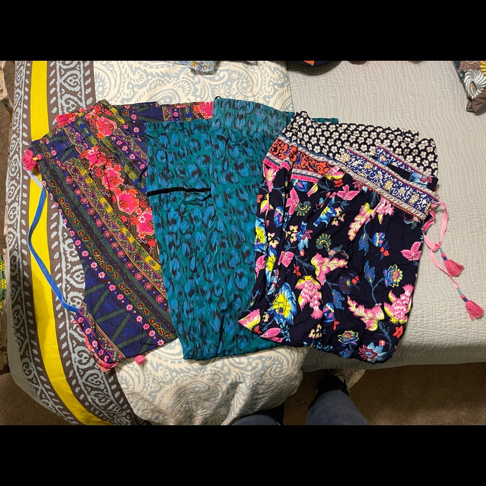 Three Anthropologie pj pants size M